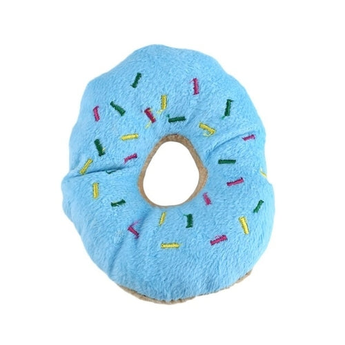 Pet Dog Squeaky Throw Toys Cute Donuts Puppy Cat ~ 11cm