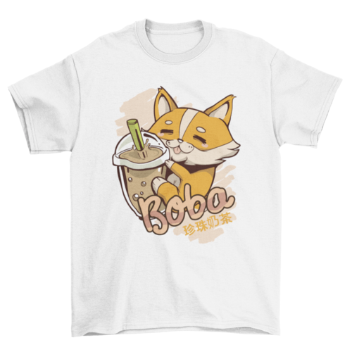 Corgi bubble tea t-shirt