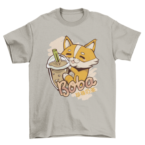 Corgi bubble tea t-shirt