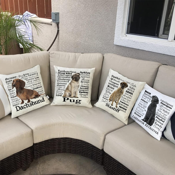 Pug Dog Cushion Cover Home Decor For Living Room Sofa Decorative Pillows