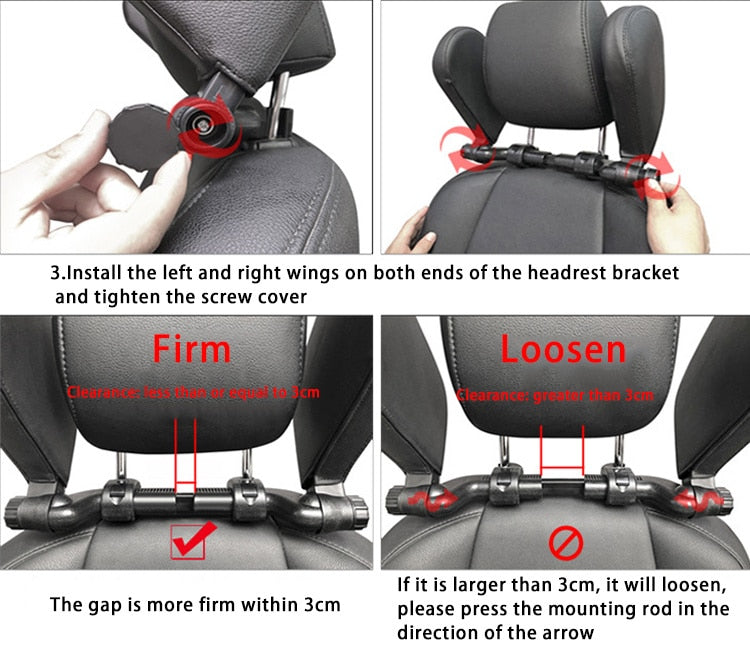 Car Neck Headrest Side Support Wings Travel Pillow Sleeping Cushion