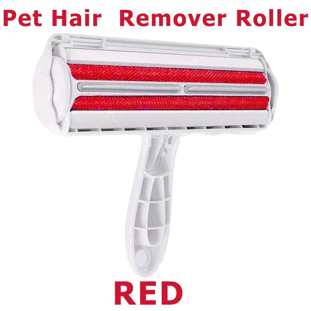 RED Pet Hair Remover Roller Lint for dog fur removal useful for during shedding period