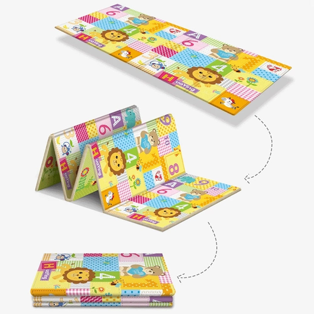Foldable padded mat learn animals, alphabets, numbers for toddlers