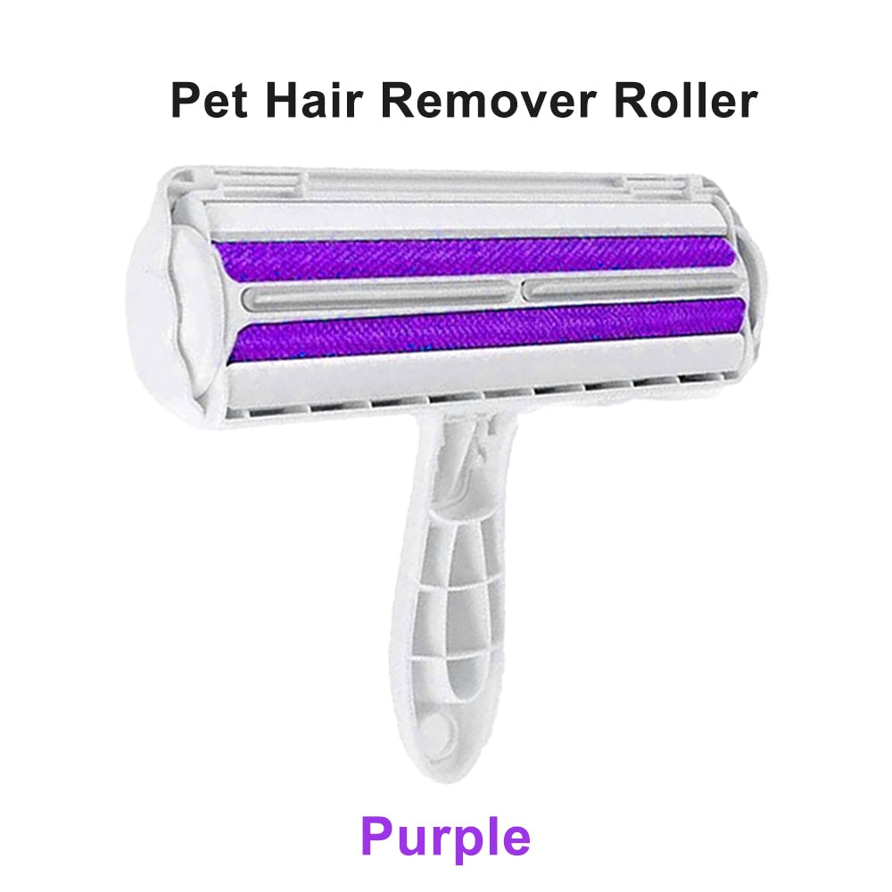PURPLE Pet Hair Remover Roller Lint for dog fur removal useful for during shedding period