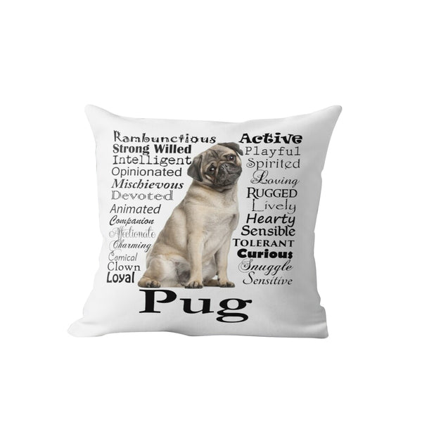 Pug Dog Cushion Cover Home Decor For Living Room Sofa Decorative Pillows