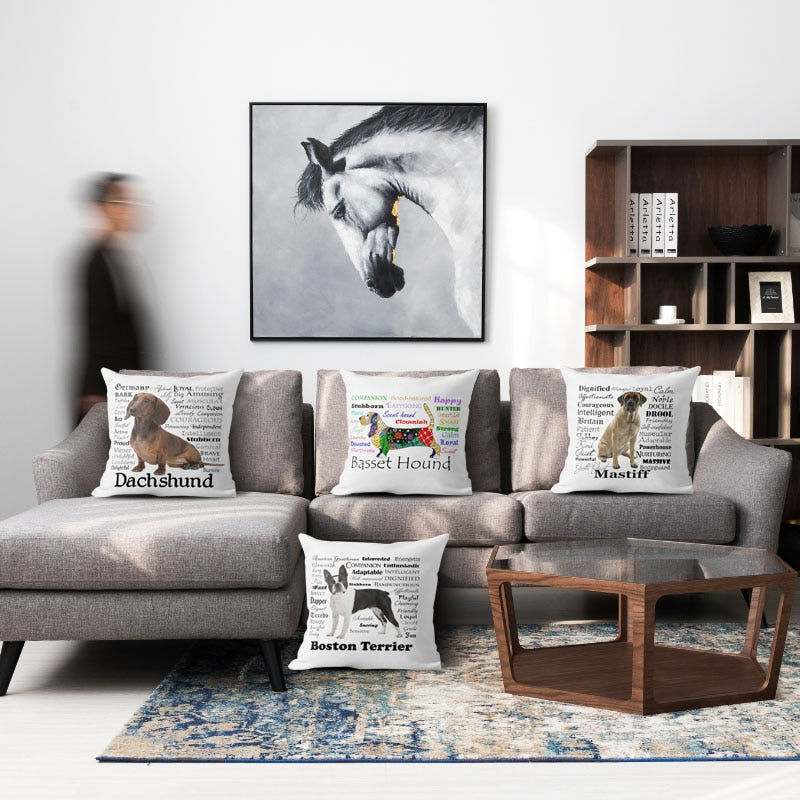 Border Collie Dog Cushion Cover Home Decor For Living Room Sofa Decorative Pillows