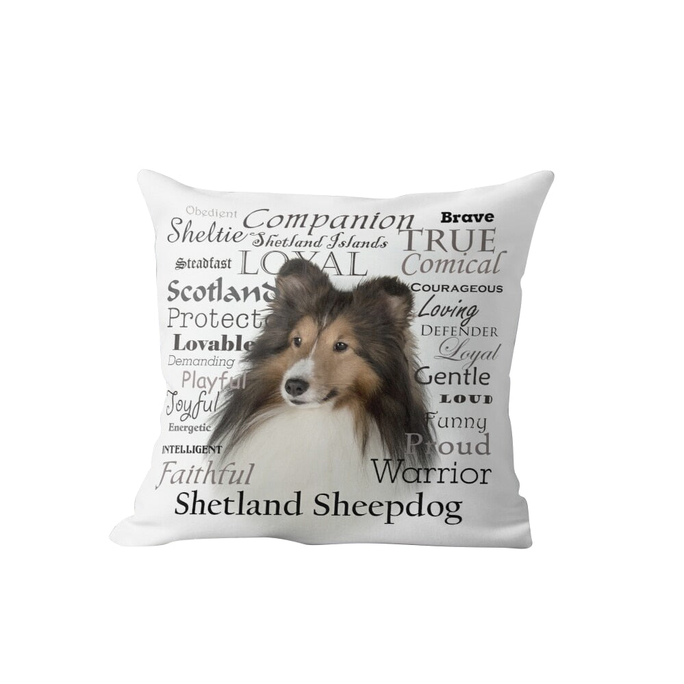 Shetland Sheepdog Dog Cushion Cover Velvet Custom Pillow Cover For Living Room Sofa Decorative Pillows Home Decor Pillowcase