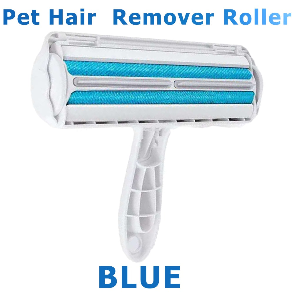 BLUE Pet Hair Remover Roller Lint for dog fur removal useful for during shedding period