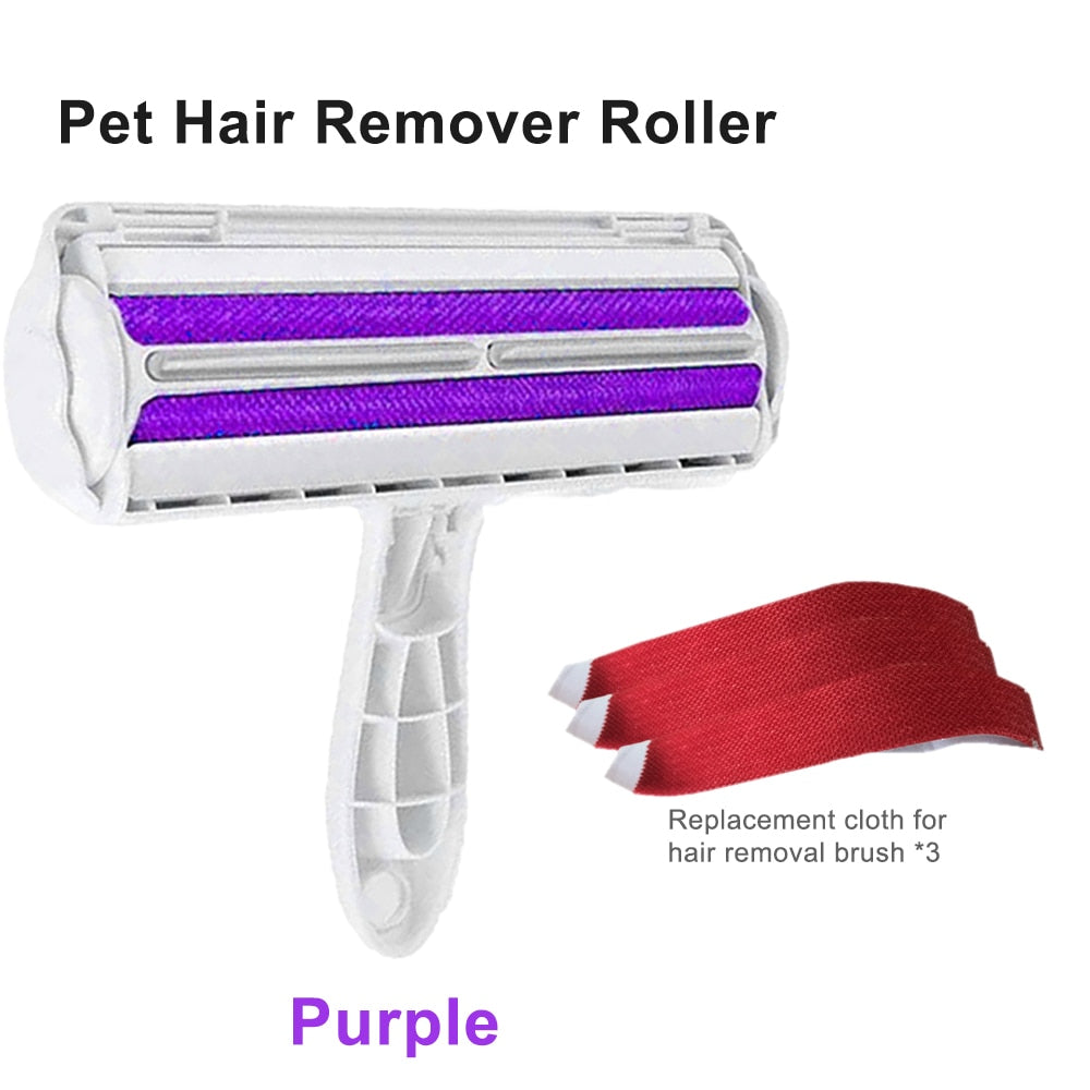 PURPLE Pet Hair Remover Roller Lint for dog fur removal useful for during shedding period