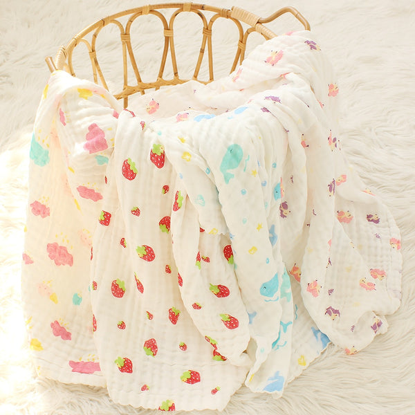 6 Layers Bamboo Cotton Baby Muslin Swaddle Blanket