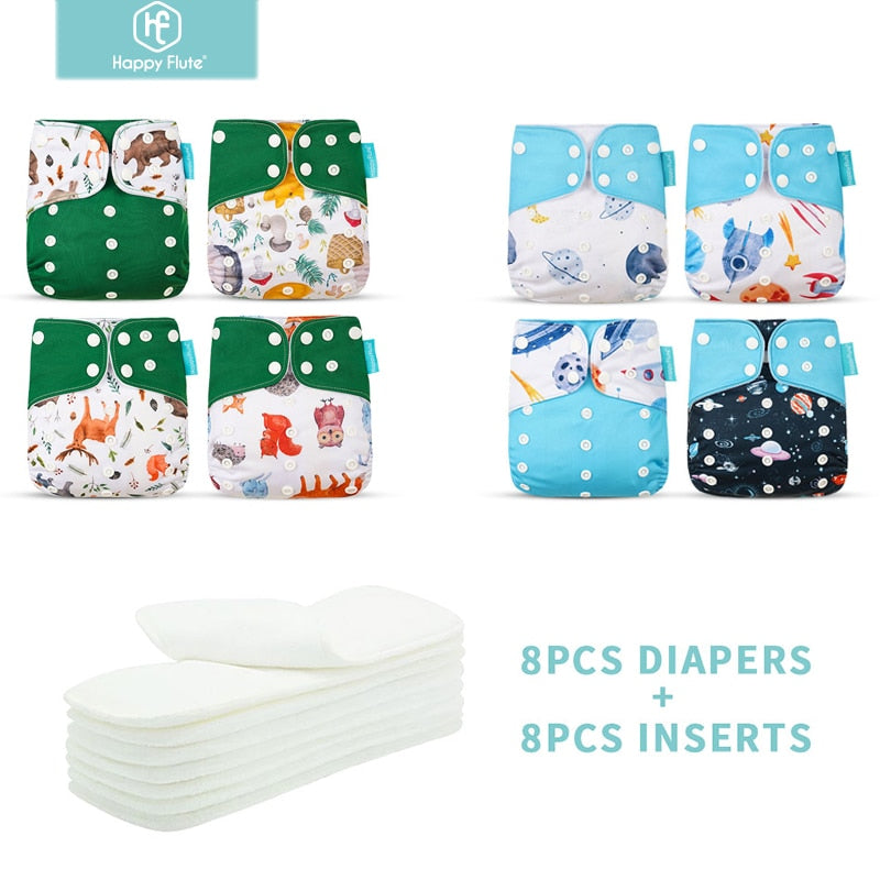 Baby Cloth Diapers with Inserts Green and Baby Blue