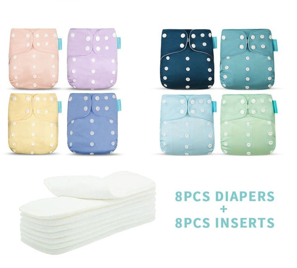 Baby Cloth Diapers with Inserts Solid Colors