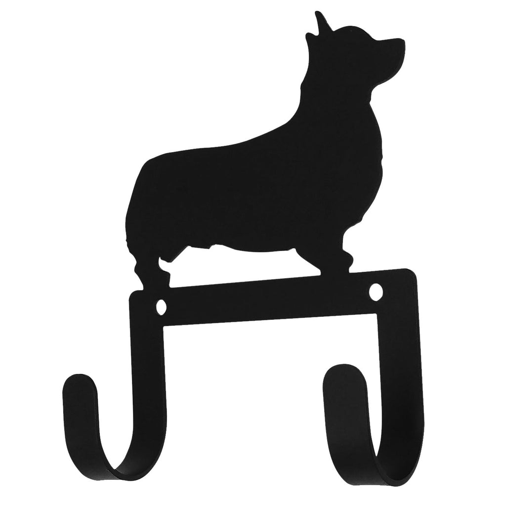 Wrought Iron Corgi Dog Leash & Collar Wall Hook